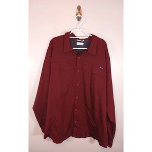 Columbia PFG Fishing Vented Long Sleeve Omni Shade Red Shirt Size XL